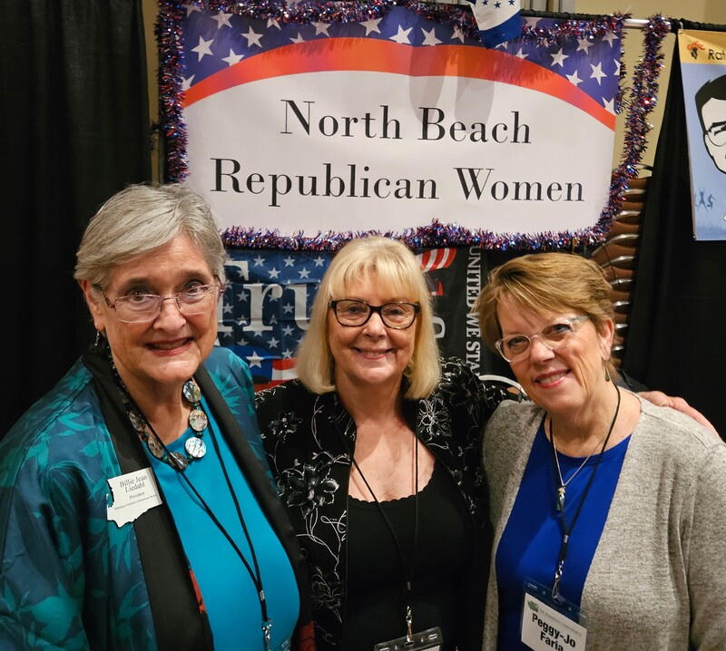 With North Beach associate member Annetta Knight and North Beach president PJ Faria who provided table decorations along
