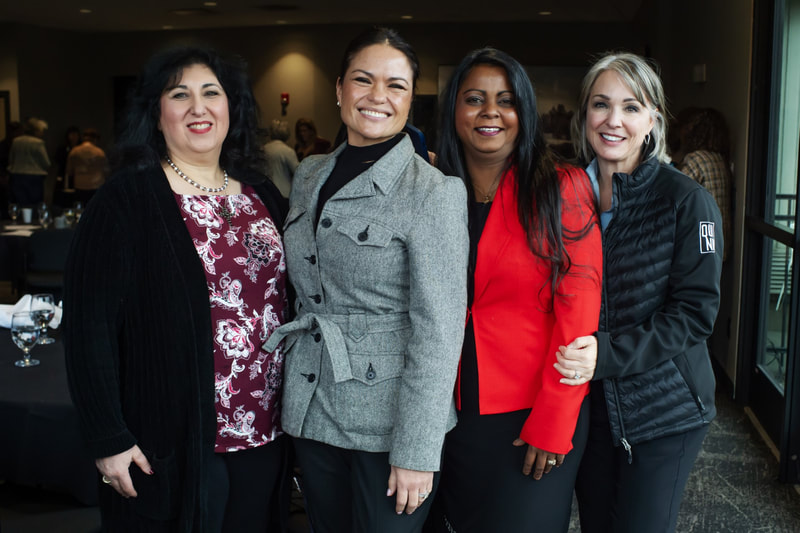 January speakers were Women's Panel immigrant business owners/entrepreneurs: L to R Katy Azar, Elaine Damschen, R