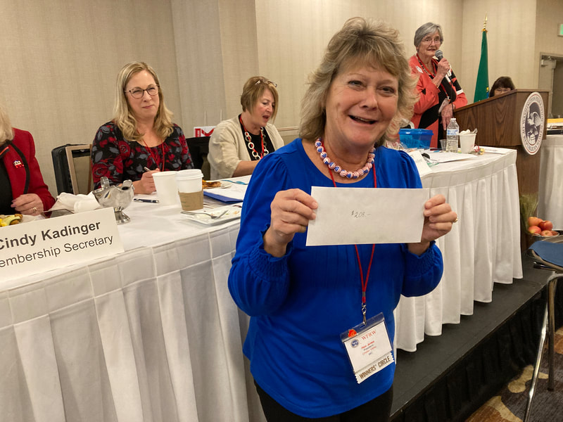 Pam won the 50/50 raffle.