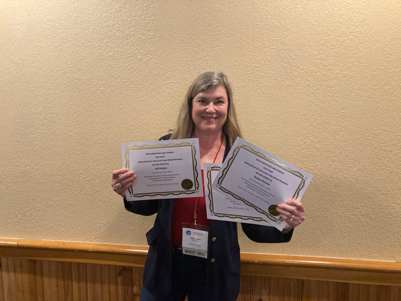 Jennifer accepted awards given to Susan Rohner, Val Mullen and Judith Billings for their work on "Click and Send.&q